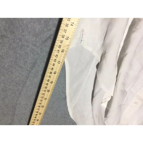 Womens Cloth & Stone Tunic Size Large White Button Up Blouse Business Casual - Picture 3 of 5